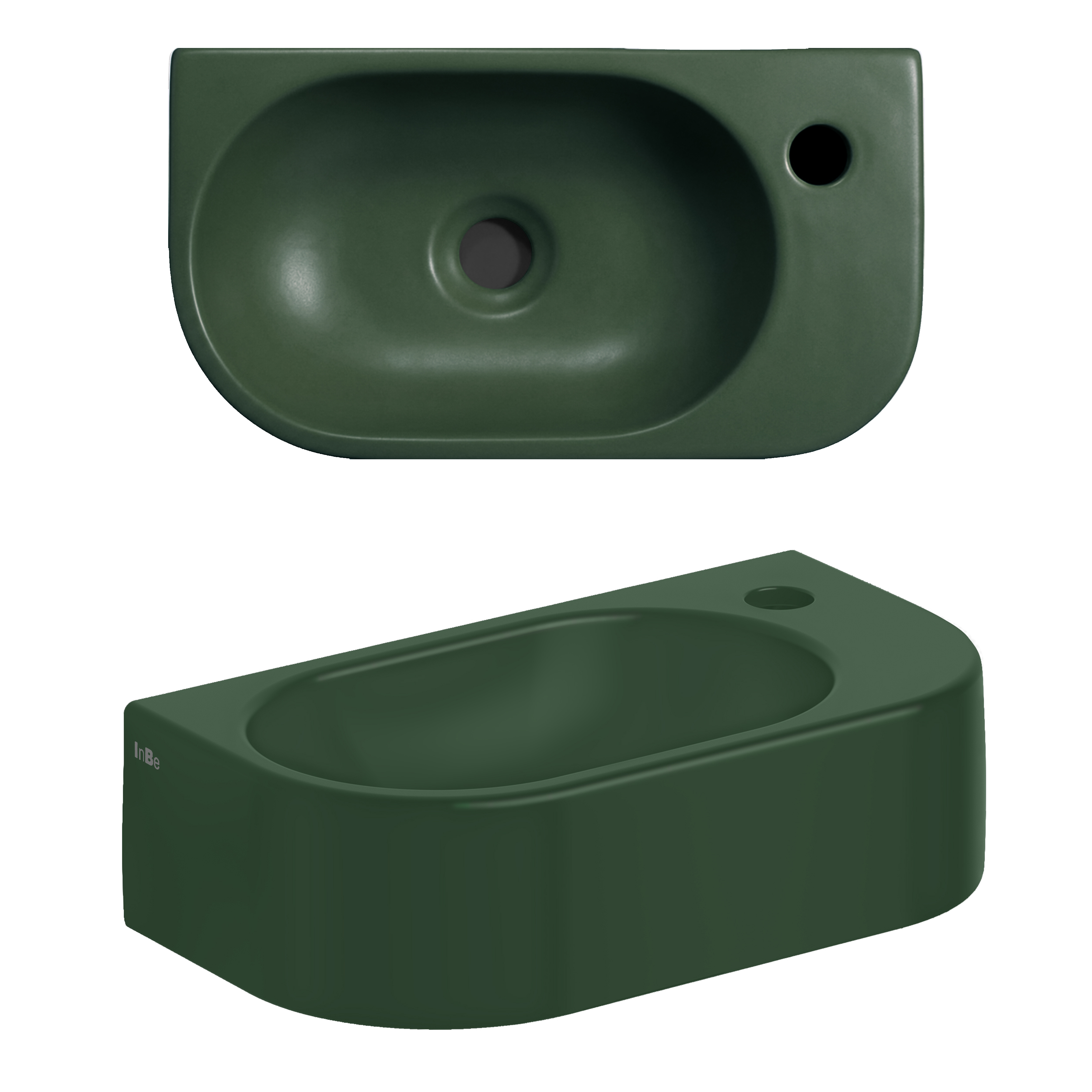 Clou InBe 7 fontein met kraangat zonder plug mat pijnb. groen